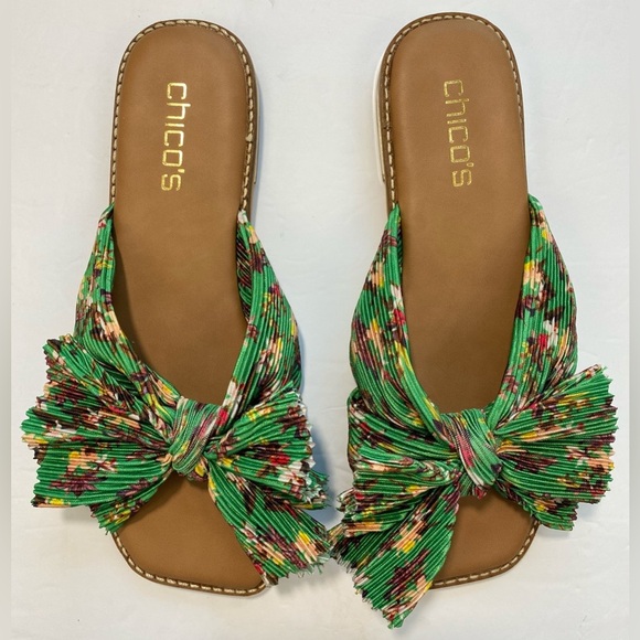 NEW Chico’s Knotted Bow Slide Sandals Women’s Size 6.5 M - Picture 5 of 6